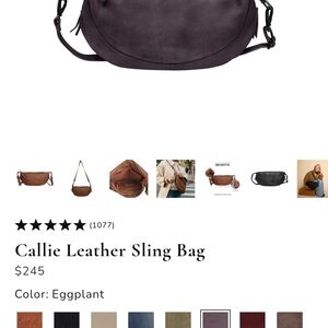 Leather Sling Bag - Eggplant
